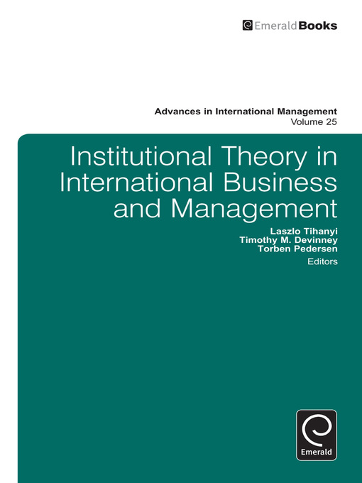 Title details for Advances in International Management, Volume 25 by Laszlo Tihanyi - Wait list